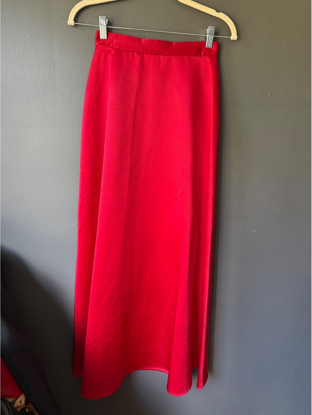 Urban Girl Nites Red Satin Maxi Skirt